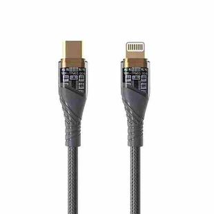 PD30W USB-C / Type-C to 8 Pin Transparent 3A Fast Charging Data Cable, Length: 1m(Grey)