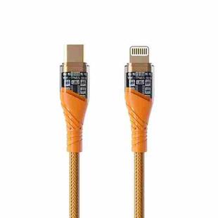 PD30W USB-C / Type-C to 8 Pin Transparent 3A Fast Charging Data Cable, Length: 1m(Orange)
