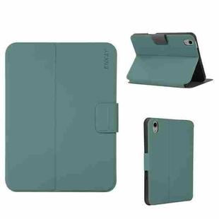 For iPad 10th Gen 10.9 2022 ENKAY TPU Back Cover Smart Leather Tablet Case with Pen Slot & Holder(Dark Green)