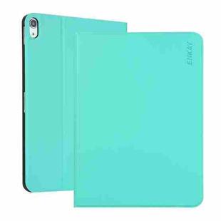 For iPad 10th Gen 10.9 2022 ENKAY PC Back Cover Smart Leather Tablet Case with Pen Slot & Holder(Cyan)