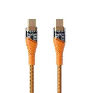 65W USB-C / Type-C to Type-C Transparent Fast Charging Data Cable, Length: 1m(Orange)