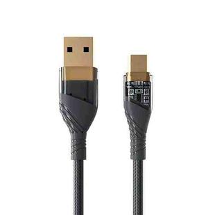 4A USB to Type-C Transparent Fast Charging Data Cable, Length: 1m(Black)