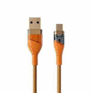 4A USB to Type-C Transparent Fast Charging Data Cable, Length: 1m(Orange)