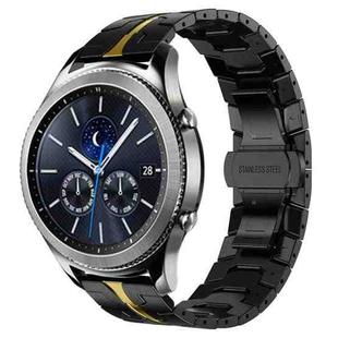 For Samsung Gear S3 Classic Armor Stainless Steel Metal Watch Band(Black+Gold)