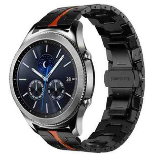 For Samsung Gear S3 Classic Armor Stainless Steel Metal Watch Band(Black+Red)