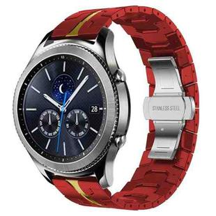 For Samsung Gear S3 Classic Armor Stainless Steel Metal Watch Band(Red+Gold)