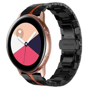 For Samsung Galaxy Watch Active Armor Stainless Steel Metal Watch Band(Black+Red)