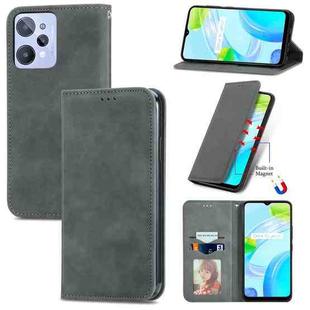 For Realme C31 Retro Skin Feel Magnetic Flip Leather Phone Case(Gray)