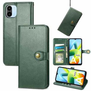 For Xiaomi Redmi A1 Retro Solid Color Buckle Leather Phone Case(Green)