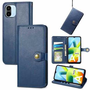 For Xiaomi Redmi A1 Retro Solid Color Buckle Leather Phone Case(Blue)