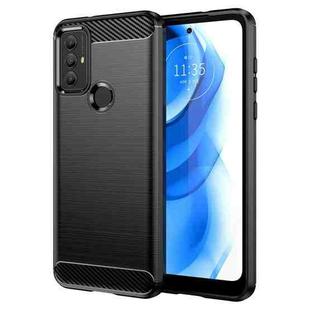 For Motorola Moto G Power 2020 Brushed Texture Carbon Fiber TPU Phone Case(Black)