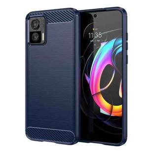 For Motorola Moto Edge 30 Lite Brushed Texture Carbon Fiber TPU Phone Case(Blue)