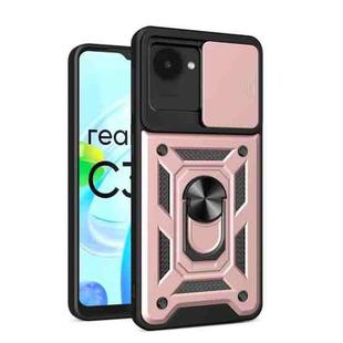 For Realme C30 4G India / Narzo 50i Prime Sliding Camera Cover Design Phone Case(Rose Gold)