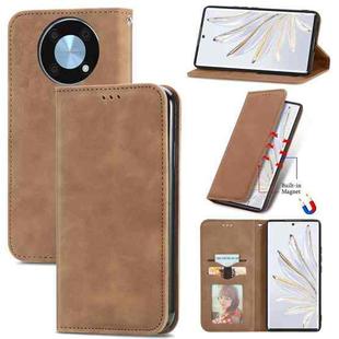 For Huawei Nova Y90 Retro Skin Feel Magnetic Leather Phone Case(Brown)