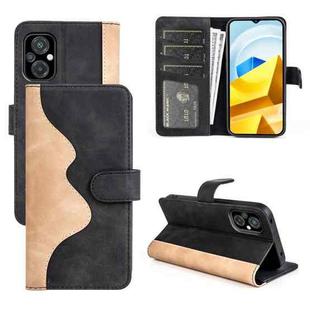 For Xiaomi Poco M5 4G Stitching Horizontal Flip Leather Phone Case(Black)