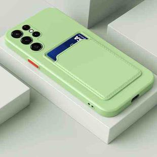 For Samsung Galaxy S23 Ultra 5G Skin Feel Card TPU Contrast Color Button Phone Case(Matcha Green)