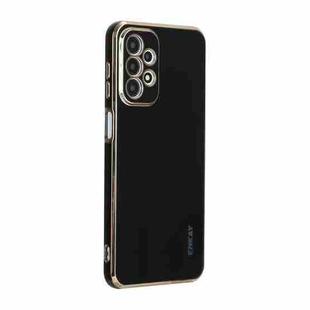 For Samsung Galaxy A23 4G / 5G ENKAY Hat-Prince Precise Hole Electroplated TPU Shockproof Phone Case(Black)