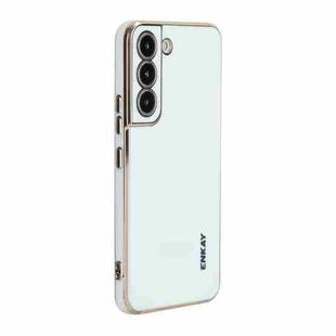 For Samsung Galaxy S22 5G ENKAY Hat-Prince Precise Hole Electroplated TPU Shockproof Phone Case(White)
