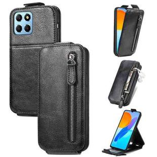 For Honor X8 5G Zipper Wallet Vertical Flip Leather Phone Case(Black)