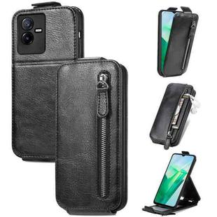 For vivo T2X 5G Zipper Wallet Vertical Flip Leather Phone Case(Black)