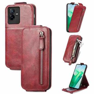 For vivo T2X 5G Zipper Wallet Vertical Flip Leather Phone Case(Red)
