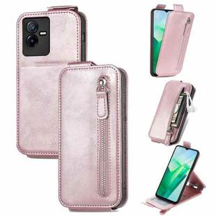 For vivo T2X 5G Zipper Wallet Vertical Flip Leather Phone Case(Rose Gold)