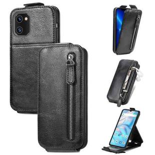 For UMIDIGI A13S Zipper Wallet Vertical Flip Leather Phone Case(Black)
