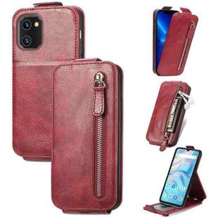 For UMIDIGI A13S Zipper Wallet Vertical Flip Leather Phone Case(Red)