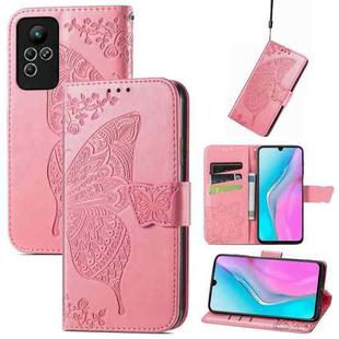 For Infinix Note 11 Butterfly Love Flower Embossed Leather Phone Case(Pink)