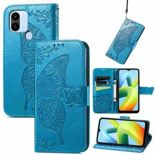 For Xiaomi Redmi A1+ Butterfly Love Flower Embossed Leather Phone Case(Blue)