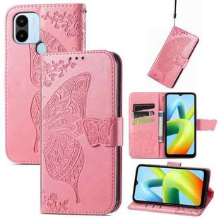 For Xiaomi Redmi A1+ Butterfly Love Flower Embossed Leather Phone Case(Pink)