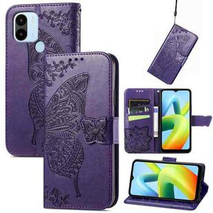 For Xiaomi Redmi A1+ Butterfly Love Flower Embossed Leather Phone Case(Purple)