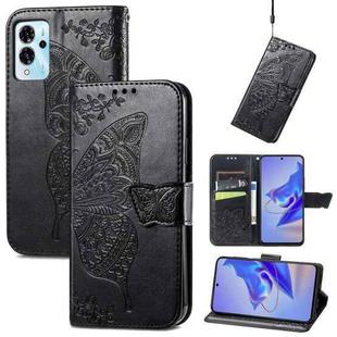 For ZTE Blade V40 Pro Butterfly Love Flower Embossed Leather Phone Case(Black)