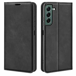 For Samsung Galaxy S23+ 5G Retro-skin Magnetic Suction Leather Phone Case(Black)