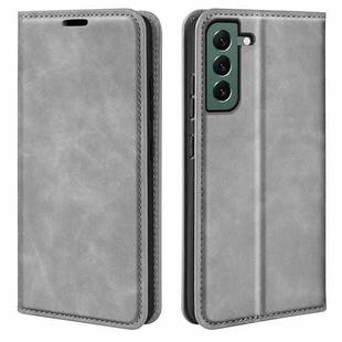 For Samsung Galaxy S23+ 5G Retro-skin Magnetic Suction Leather Phone Case(Grey)