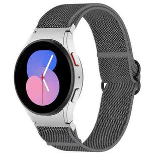 For Samsung Galaxy Watch 5 44mm Nylon Stretch Black Buckle Watch Band(Grey)
