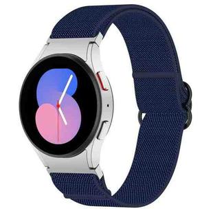 For Samsung Galaxy Watch 5 44mm Nylon Stretch Black Buckle Watch Band(Blue)