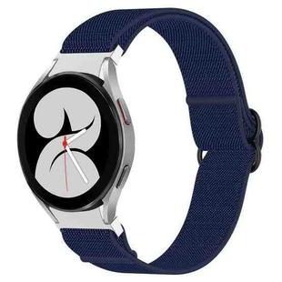 For Samsung Galaxy Watch 4 44mm Nylon Stretch Black Buckle Watch Band(Blue)