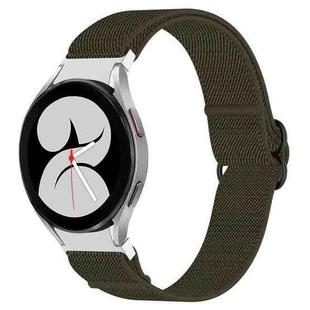 For Samsung Galaxy Watch 4 40mm Nylon Stretch Black Buckle Watch Band(Green)