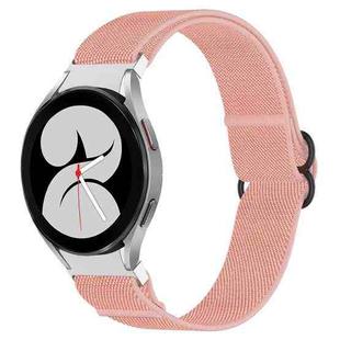 For Samsung Galaxy Watch 4 40mm Nylon Stretch Black Buckle Watch Band(Pink)