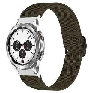 For Samsung Galaxy Watch 4 Classic 42mm Nylon Stretch Black Buckle Watch Band(Green)