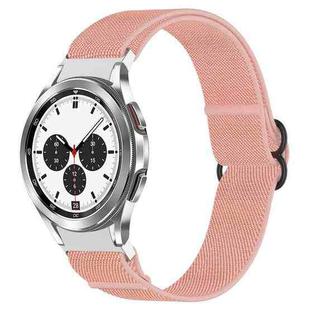 For Samsung Galaxy Watch 4 Classic 42mm Nylon Stretch Black Buckle Watch Band(Pink)
