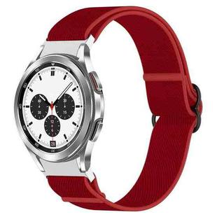 For Samsung Galaxy Watch 4 Classic 42mm Nylon Stretch Black Buckle Watch Band(Red)