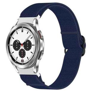 For Samsung Galaxy Watch 4 Classic 46mm Nylon Stretch Black Buckle Watch Band(Blue)