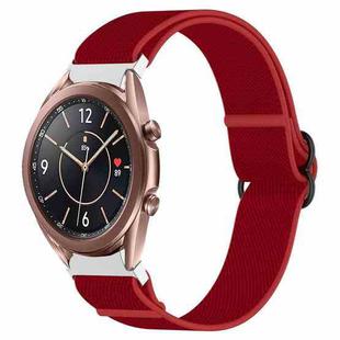 For Samsung Galaxy Watch 3 41mm Nylon Stretch Black Buckle Watch Band(Red)