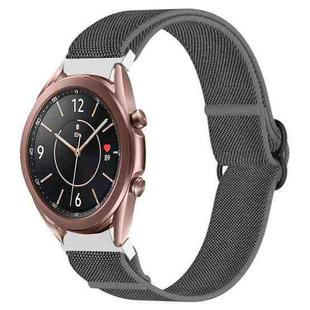 For Samsung Galaxy Watch 3 41mm Nylon Stretch Black Buckle Watch Band(Grey)