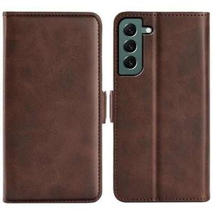 For Samsung Galaxy S23+ 5G Dual-side Magnetic Buckle Leather Phone Case(Brown)