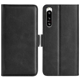 For Sony Xperia 5 IV Dual-side Magnetic Buckle Horizontal Flip Leather Phone Case(Black)