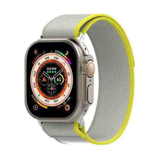 Double Color Nylon Hook and Loop Fastener Watch Band For Apple Watch Ultra 49mm(Yellow+Beige)