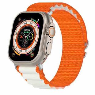 Double Color Nylon Watch Band For Apple Watch Ultra 49mm(Orange+Starlight)